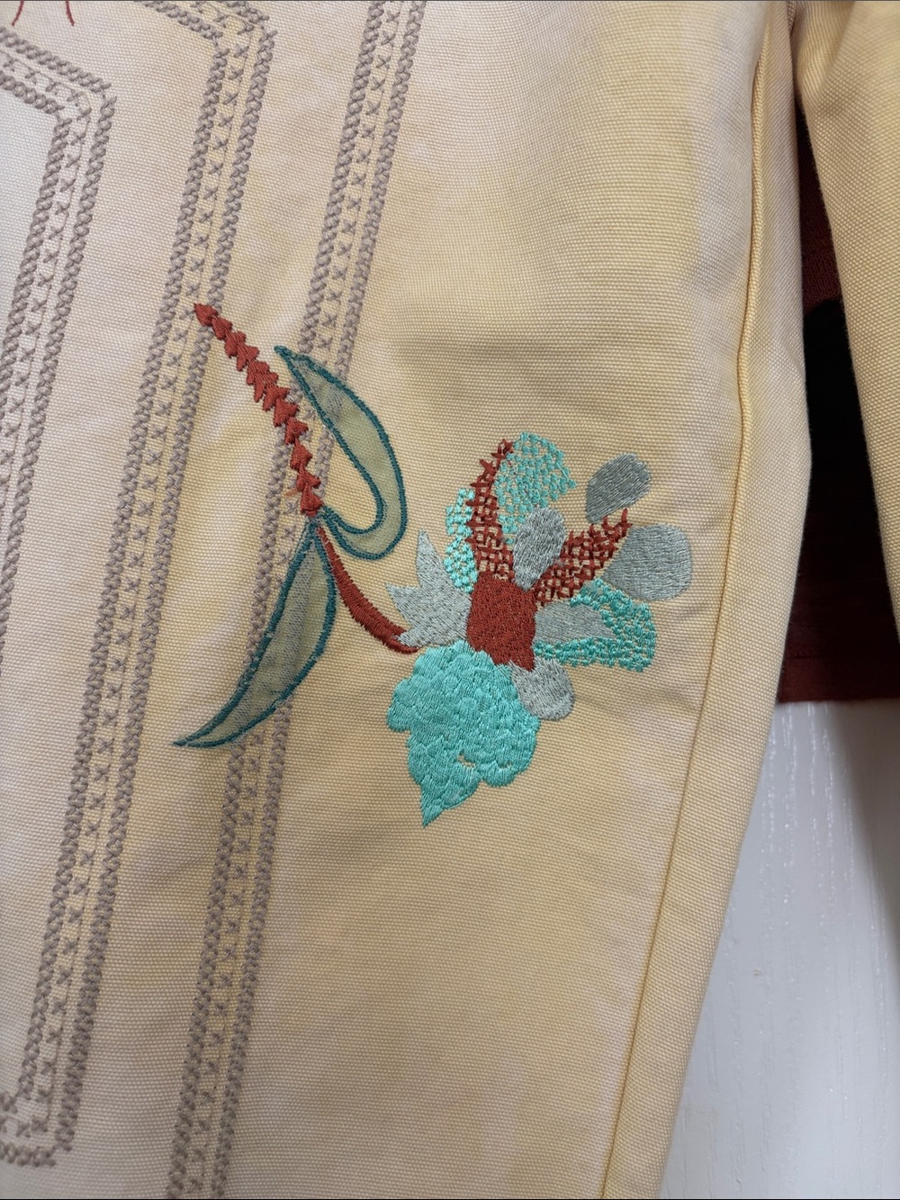 We The Free Cream Embroidered Floral Wide-Leg Pants - Picture 8 of 14